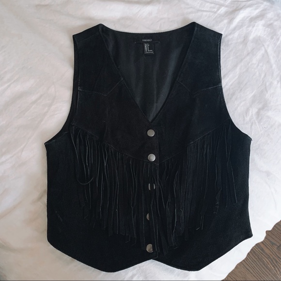 Suede Fringe Vest - Picture 1 of 5